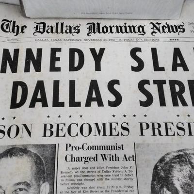 Reproduction The Dallas Times Still in Box "KENNEDY SLAIN ON DALLAS STREET"