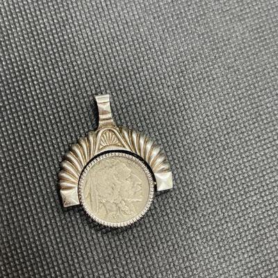 GENUINE INDIAN HEAD / BUFFALO NICKEL 1930PENDANT in a Sterling Silver Coin Bezel