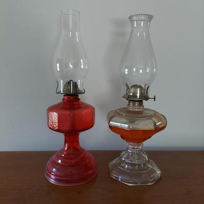 Two Antique Oil Lamps (B3-BBL)