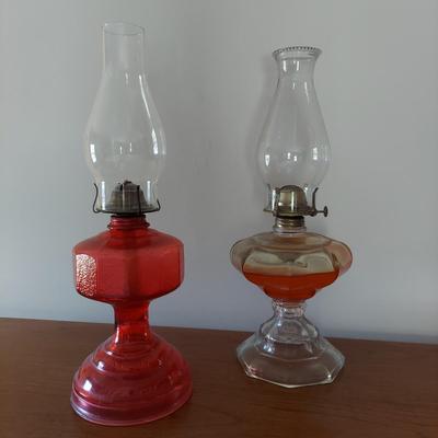 Two Antique Oil Lamps (B3-BBL)