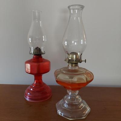 Two Antique Oil Lamps (B3-BBL)