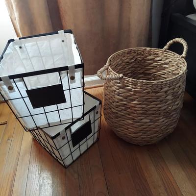 Closet Accessories Including Laundry Hampers, Shoe Rack and Storage Baskets (B3-BBL)