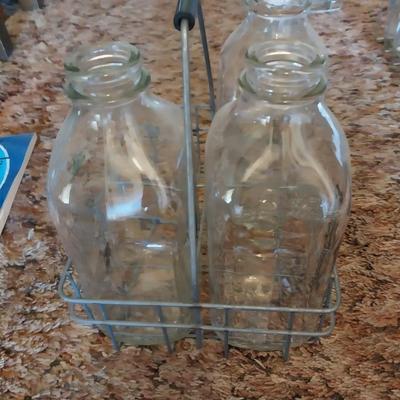 LONGMONT DAIRY GLASS 1 GALLON BOTTLES WITH CARRIER