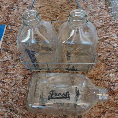 LONGMONT DAIRY GLASS 1 GALLON BOTTLES WITH CARRIER