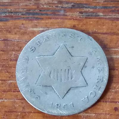 LOT 3 1851 THREE CENT COIN