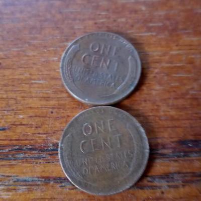 LOT 6 TWO OLD WHEAT PENNIES