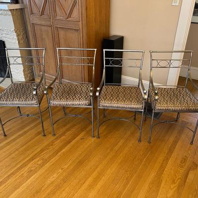 4 metal armchairs with cushions