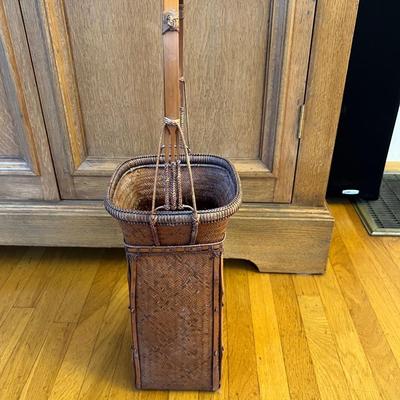 Antique Japanese Ikebana rattan basket