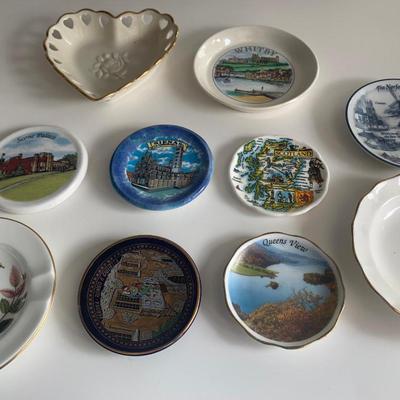 Large Lot of World Travel Ashtray Small Saucers