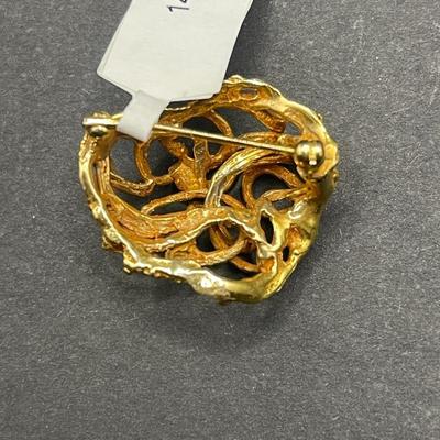 Yellow 14K Gold Free Form Brooch