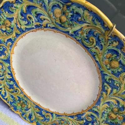 Antique Floral Decorative Plate on Hanger