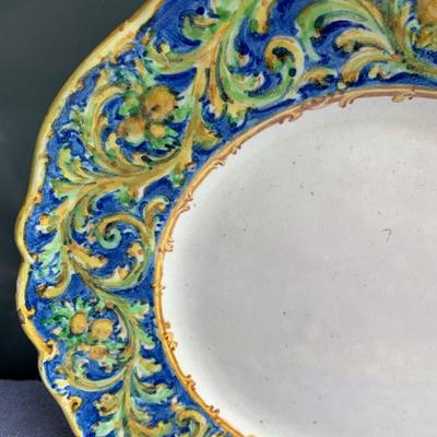 Antique Floral Decorative Plate on Hanger