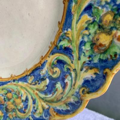 Antique Floral Decorative Plate on Hanger