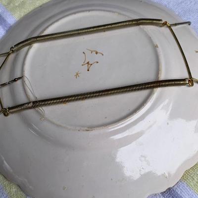 Antique Floral Decorative Plate on Hanger