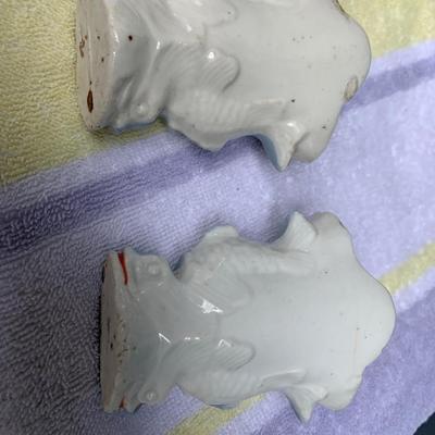 PAIR Vintage Fish Nautical Mini Vases Pockets