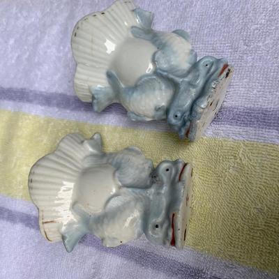 PAIR Vintage Fish Nautical Mini Vases Pockets