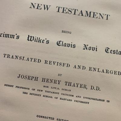 1880s Thayers Greek English New Testament Hardback Bible