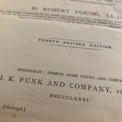 1881 Leather Bound Bible Concordance to the Bible