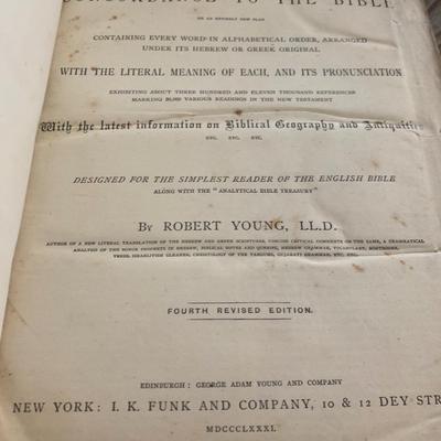 1881 Leather Bound Bible Concordance to the Bible