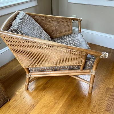 Vintage McGuire bamboo and rattan arm chair