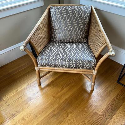 Vintage McGuire bamboo and rattan arm chair