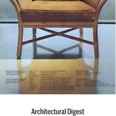 Vintage McGuire bamboo and rattan arm chair