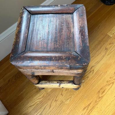 Vintage Burnt Bamboo plant stand