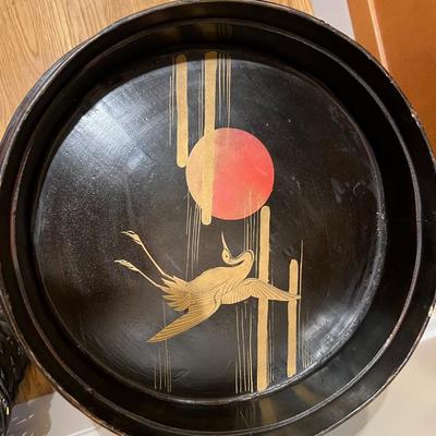 Antique Lacquered Japanese Satsuma Kogo with Tsuba, Edo period