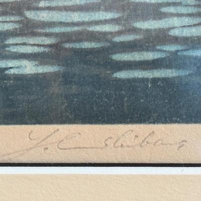 Yoshijuro Urushibara, Cyclamen, woodcut, signed