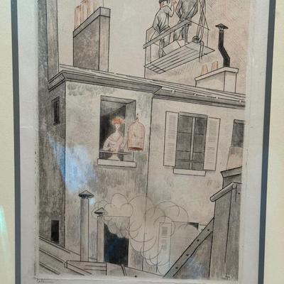 Jean-Emile Laboureur, La Cage, 1928, Aquatint etching