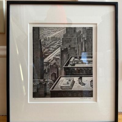 Armin Landeck, Manhattan Vista, 1934, Drypoint
