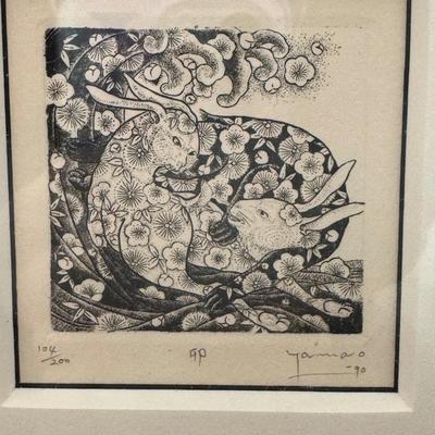 Akio Yamao, Modernist woodblock prints, Set of 5, 1990