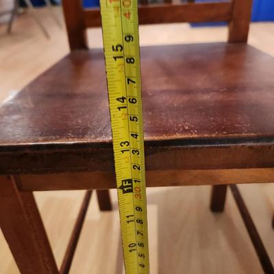 Pair Vintage Solid Wood Child Chairs Paris Mfg. South Paris Maine