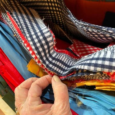 Lot of material scraps for sewing