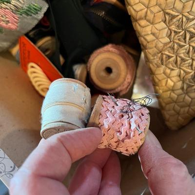 Box of vintage sewing stuff