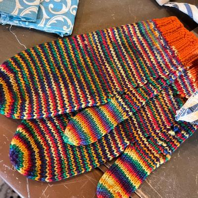 Box of sewing scraps & other