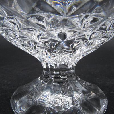 Small Retro Crystal Glass Stemmed Ingredient Trinket Bowl