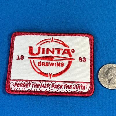 EMBROIDERED UINTA BREWING 1993 PATCH "FORGET THE MAP, PACK THE UINTA!"