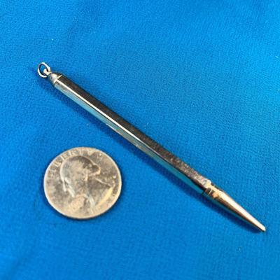 ANTIQUE MECHANICAL PURSE PENCIL OR PENDANT WITH LOOP FOR HANGING