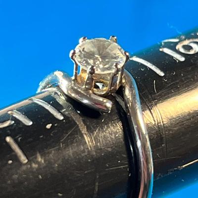 14K GOLD FILLED CZ? SOLITAIRE RING 