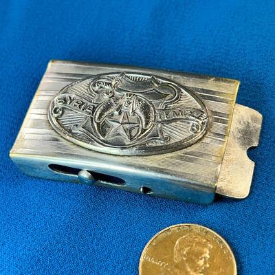 OLD TIME SILVERTONE SHRINER'S BELT BUCKLE "SYRIA TEMPLE" NICE DETAIL