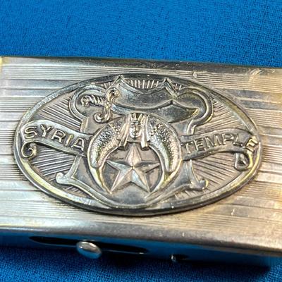 OLD TIME SILVERTONE SHRINER'S BELT BUCKLE "SYRIA TEMPLE" NICE DETAIL