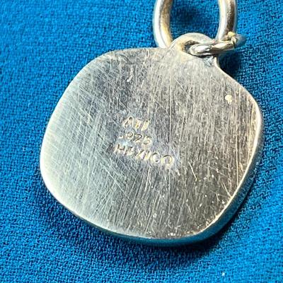 .925 STERLING SILVER WITH INSET ONYX PENDANT NECKLACE ON BLACK SUEDE CORDING