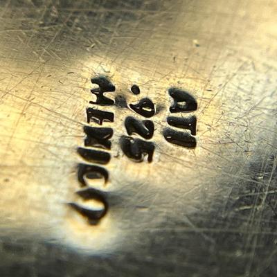 .925 STERLING SILVER WITH INSET ONYX PENDANT NECKLACE ON BLACK SUEDE CORDING