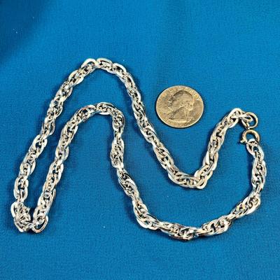 BRIGHT SILVERTONE MULTI-LINK CHAIN NECKLACE