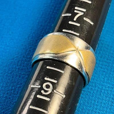 BRASS ON SILVER? BAND RING 