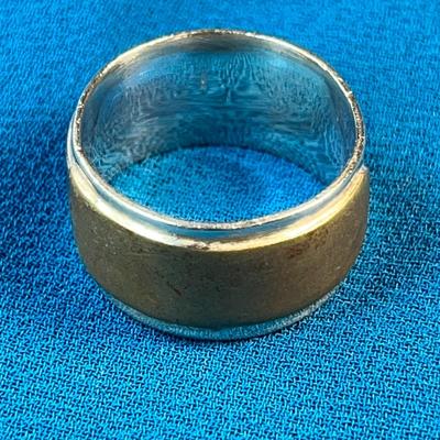 BRASS ON SILVER? BAND RING 