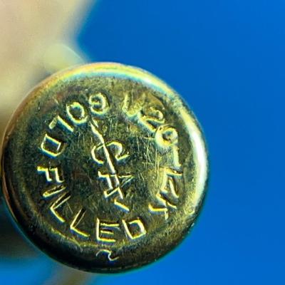 1/20 12K G.F. FAUX PEARL, GOLD TWIST CASING NECKLACE AND EARRING SET 