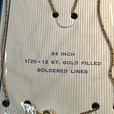 NEW IN PACKAGE 24" 1/20 12K GOLD FILLED NECKLACE CHAIN