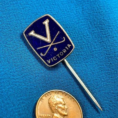 BLUE ENAMELED "VICTORIA" STICK PIN